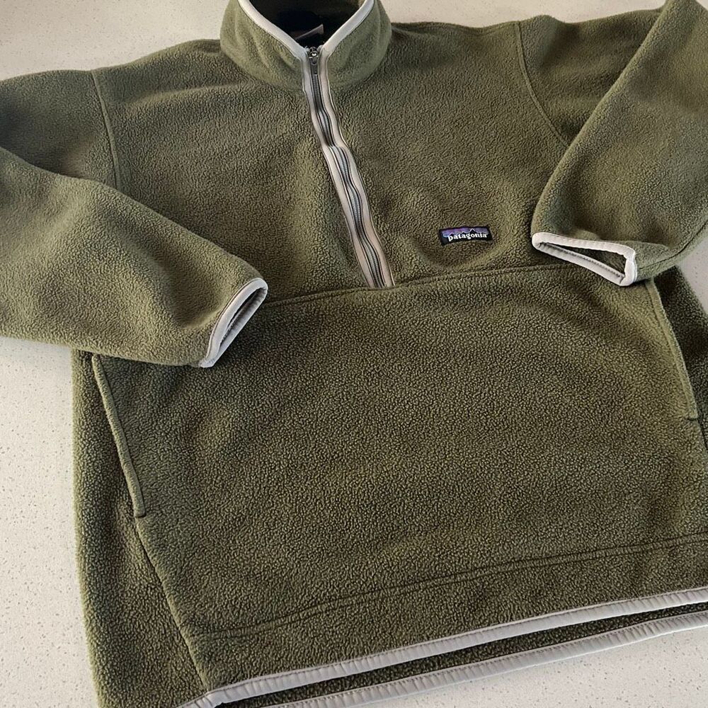Patagonia Olive Green Quarter-Zip Fleece Pullover